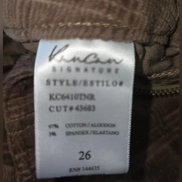 KanCan Signature Brown Corduroy Flare Pants Size 26 High Rise Stretch Boho Retro - Picture 6 of 7
